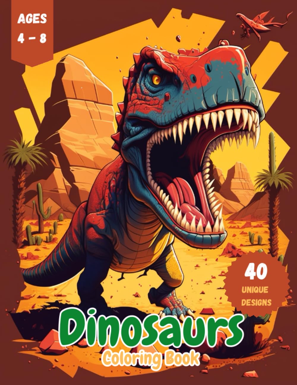Dinosaurs Coloring Book for Kids ages 4-8